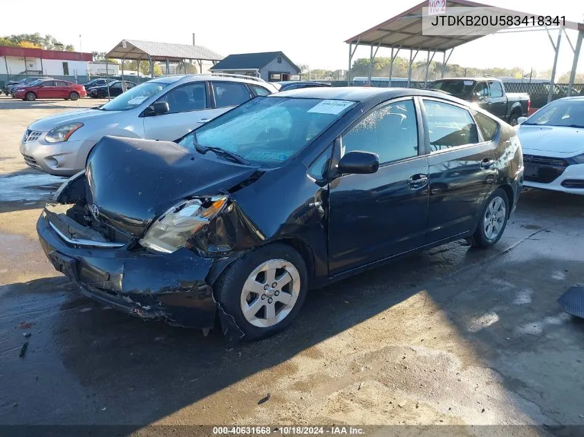 2008 Toyota Prius VIN: JTDKB20U583418341 Lot: 40631668