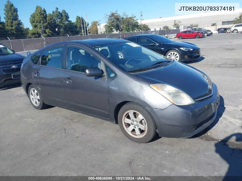 2008 Toyota Prius VIN: JTDKB20U783374181 Lot: 40636595