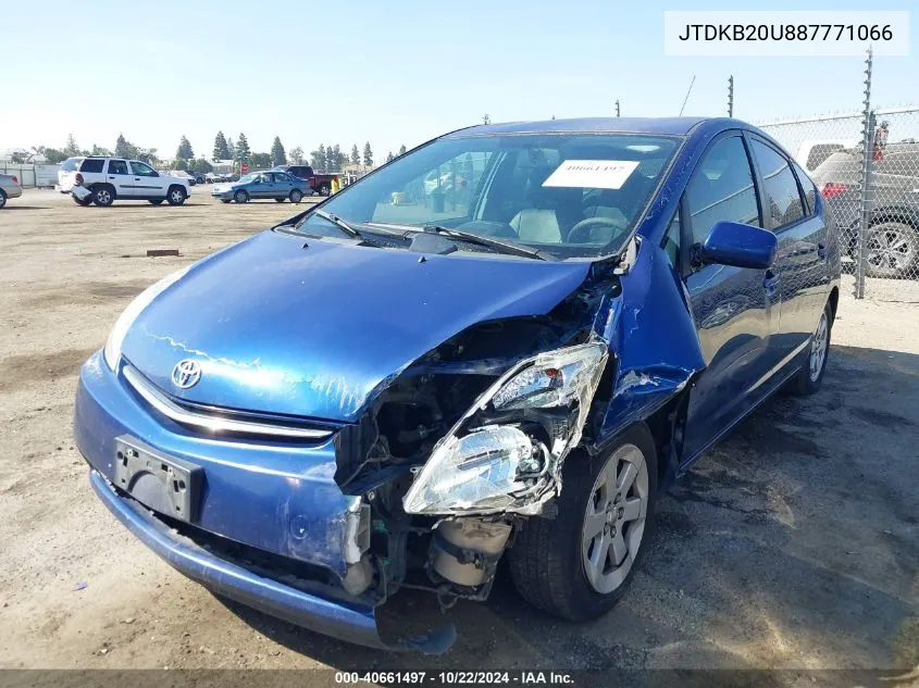 2008 Toyota Prius VIN: JTDKB20U887771066 Lot: 40661497