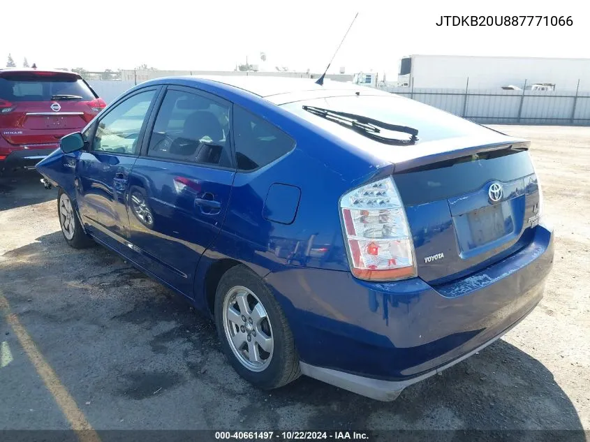 2008 Toyota Prius VIN: JTDKB20U887771066 Lot: 40661497