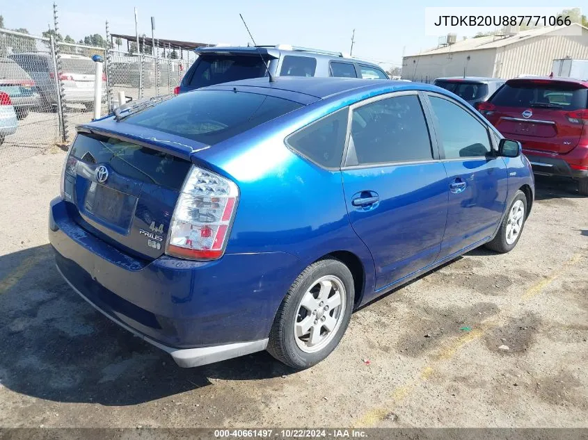 2008 Toyota Prius VIN: JTDKB20U887771066 Lot: 40661497