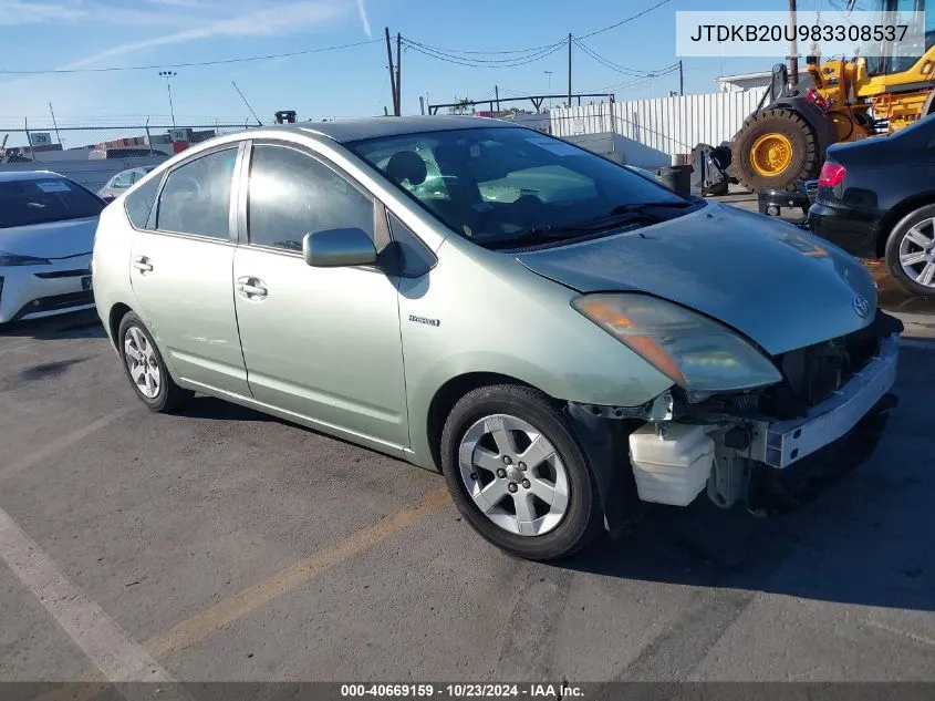 2008 Toyota Prius Standard/Touring VIN: JTDKB20U983308537 Lot: 40669159