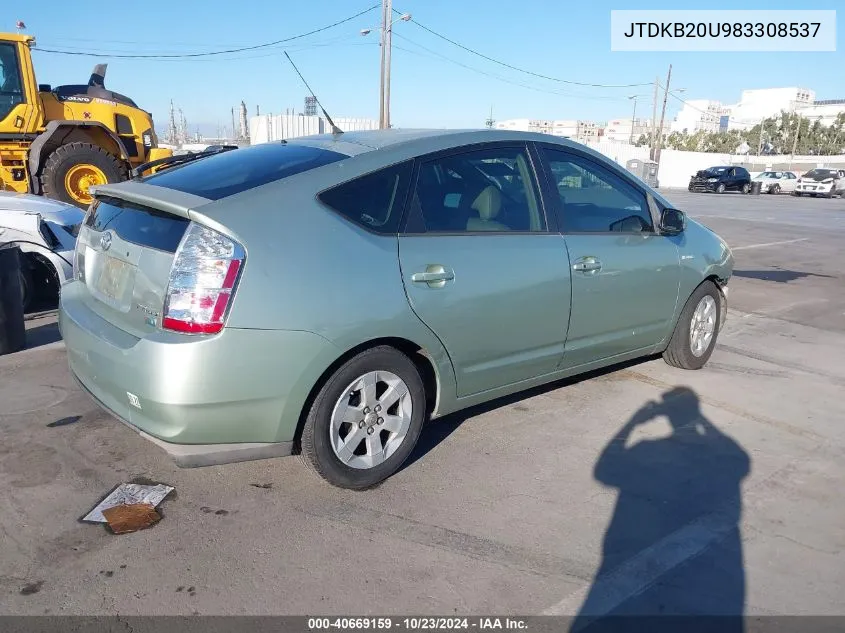 2008 Toyota Prius Standard/Touring VIN: JTDKB20U983308537 Lot: 40669159