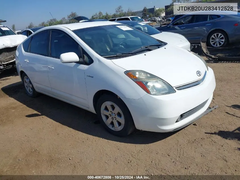 2008 Toyota Prius VIN: JTDKB20U283412528 Lot: 40672808