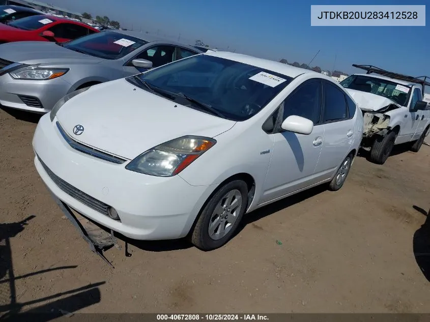 2008 Toyota Prius VIN: JTDKB20U283412528 Lot: 40672808