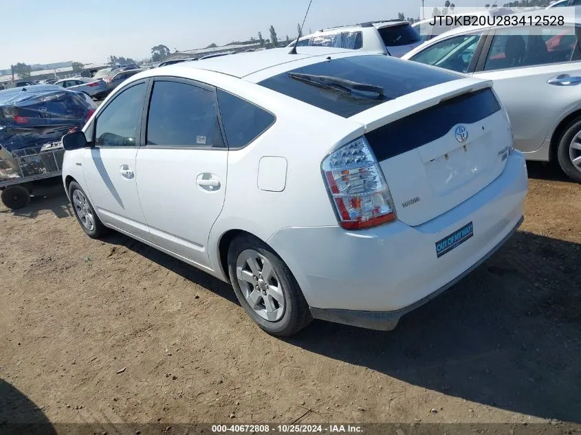 2008 Toyota Prius VIN: JTDKB20U283412528 Lot: 40672808