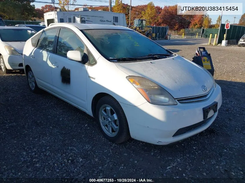 2008 Toyota Prius VIN: JTDKB20U383415454 Lot: 40677253