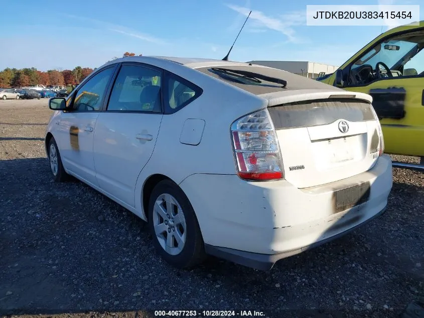 2008 Toyota Prius VIN: JTDKB20U383415454 Lot: 40677253