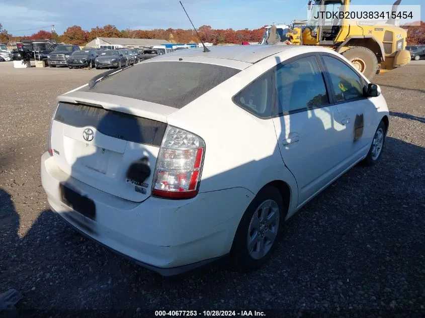 2008 Toyota Prius VIN: JTDKB20U383415454 Lot: 40677253