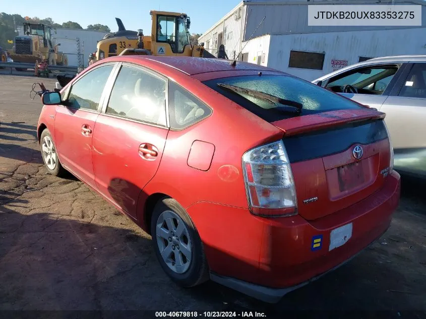 2008 Toyota Prius VIN: JTDKB20UX83353275 Lot: 40679818