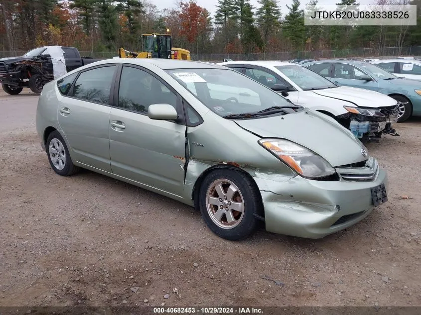 2008 Toyota Prius VIN: JTDKB20U083338526 Lot: 40682453