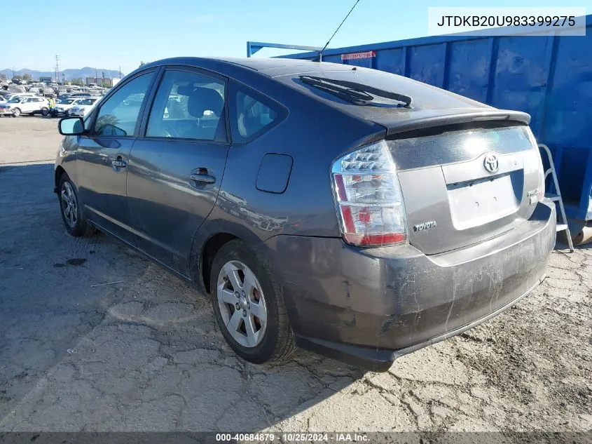 2008 Toyota Prius VIN: JTDKB20U983399275 Lot: 40684879