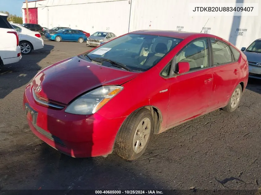 2008 Toyota Prius VIN: JTDKB20U883409407 Lot: 40685000