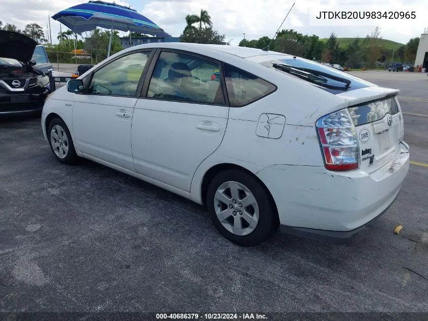 2008 Toyota Prius VIN: JTDKB20U983420965 Lot: 40686379