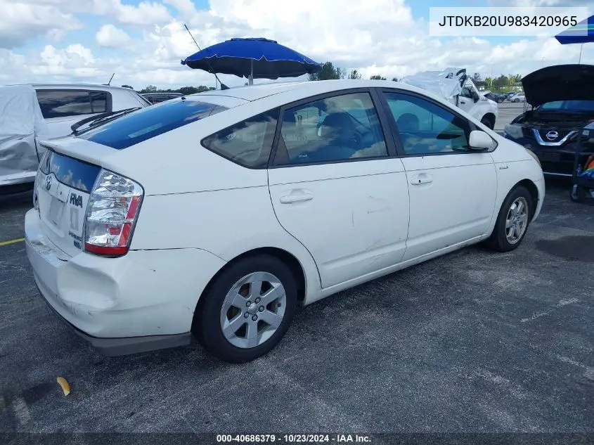 2008 Toyota Prius VIN: JTDKB20U983420965 Lot: 40686379