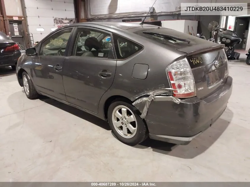 2008 Toyota Prius VIN: JTDKB20U483410229 Lot: 40687289