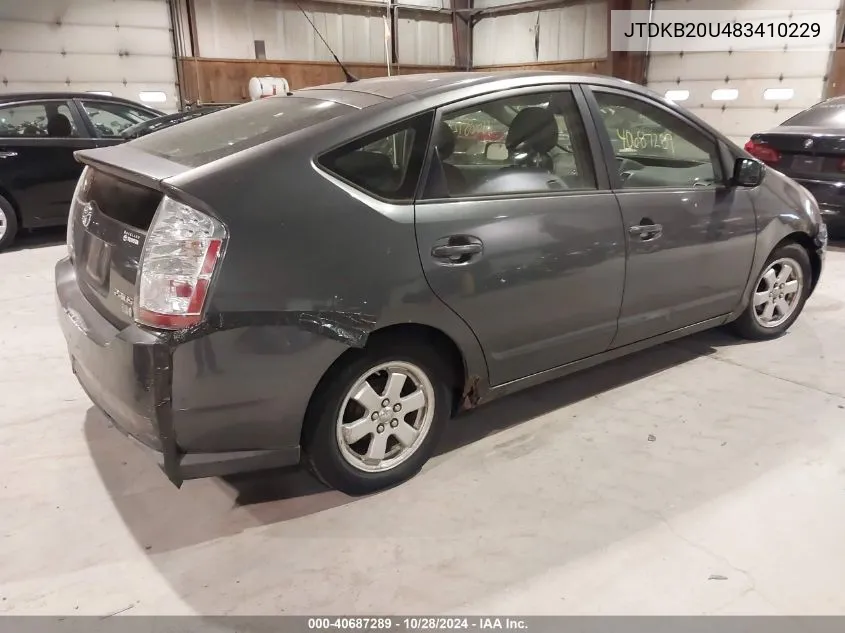 2008 Toyota Prius VIN: JTDKB20U483410229 Lot: 40687289