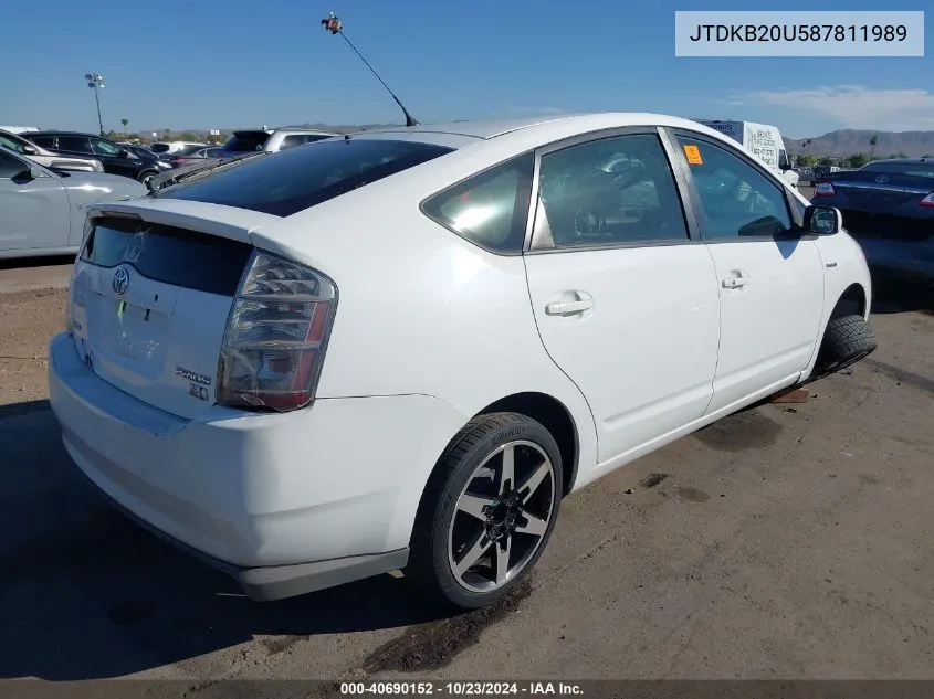 2008 Toyota Prius VIN: JTDKB20U587811989 Lot: 40690152