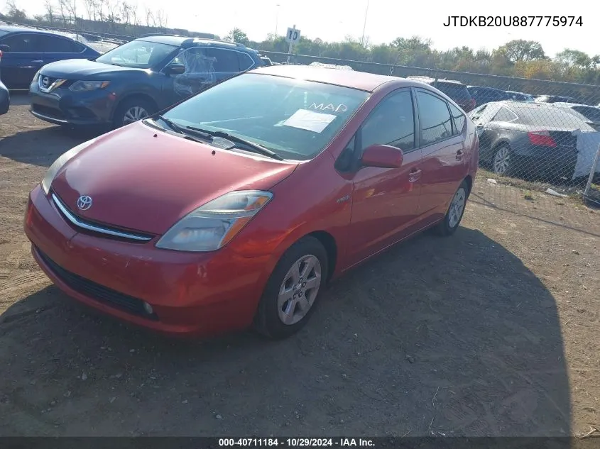 2008 Toyota Prius VIN: JTDKB20U887775974 Lot: 40711184