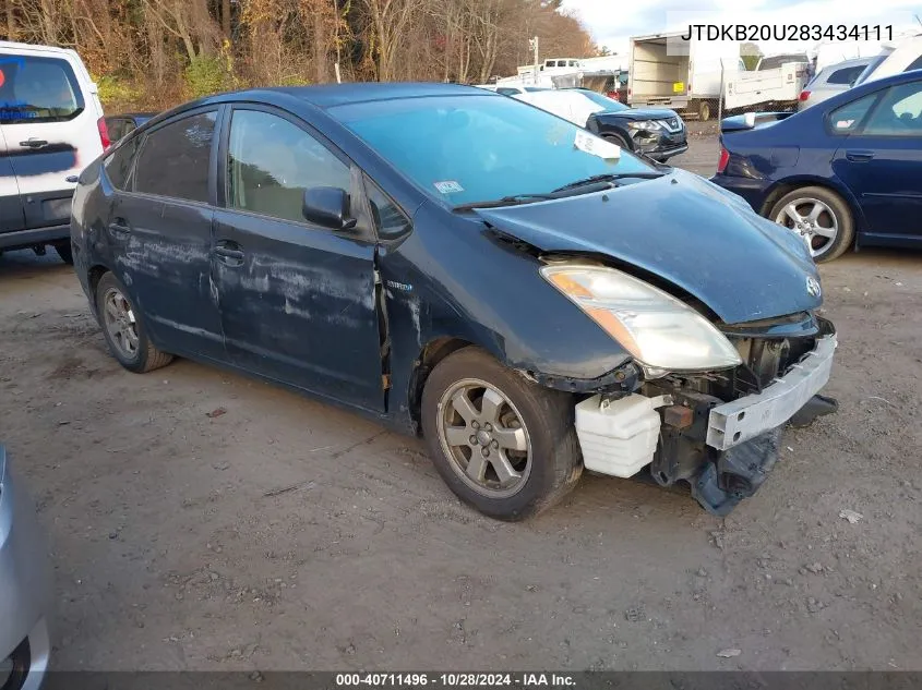 2008 Toyota Prius Standard VIN: JTDKB20U283434111 Lot: 40711496