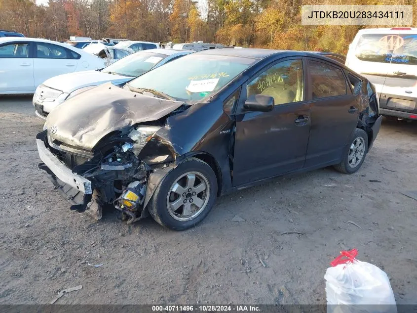 2008 Toyota Prius Standard VIN: JTDKB20U283434111 Lot: 40711496