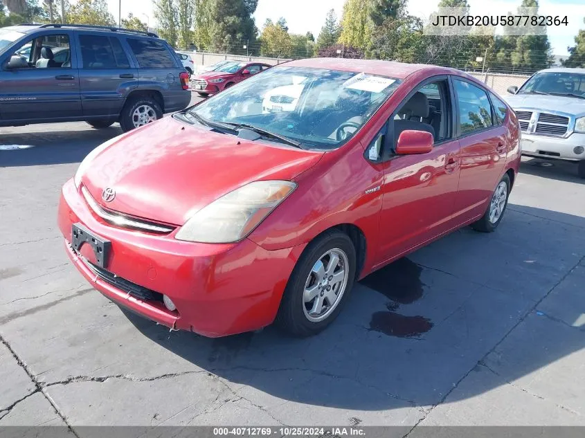 2008 Toyota Prius VIN: JTDKB20U587782364 Lot: 40712769