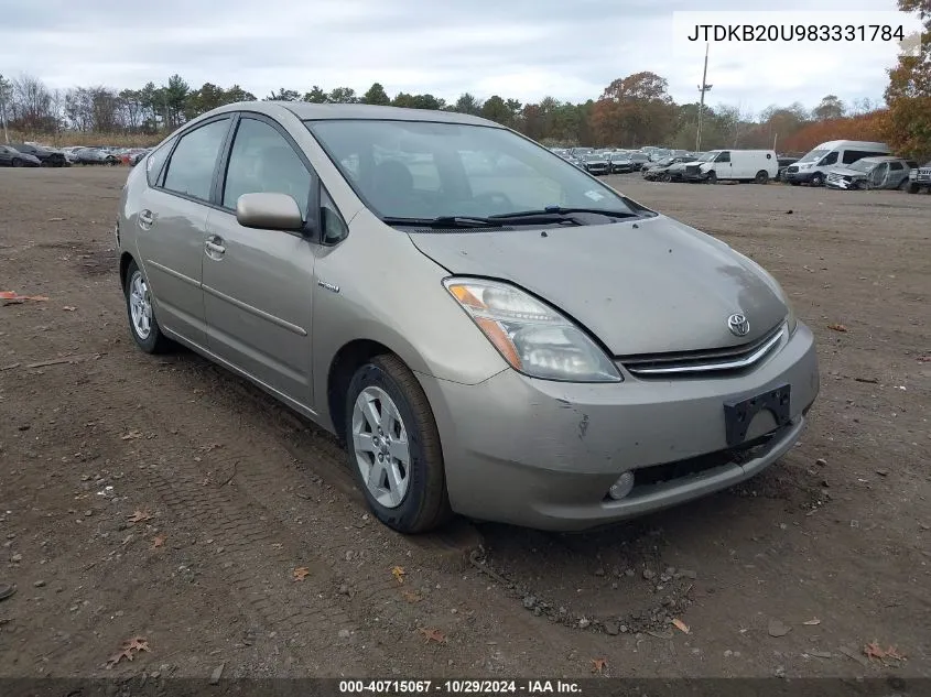 2008 Toyota Prius VIN: JTDKB20U983331784 Lot: 40715067