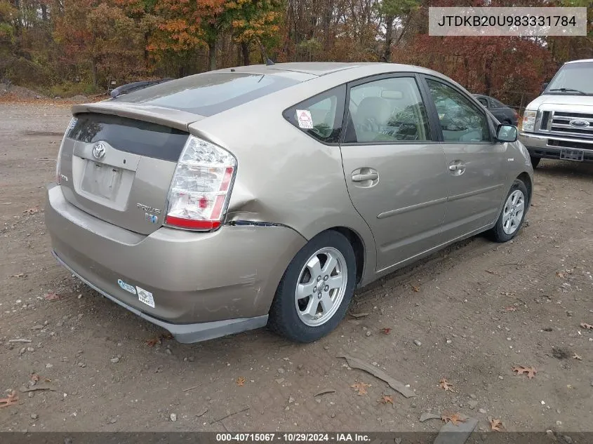 2008 Toyota Prius VIN: JTDKB20U983331784 Lot: 40715067