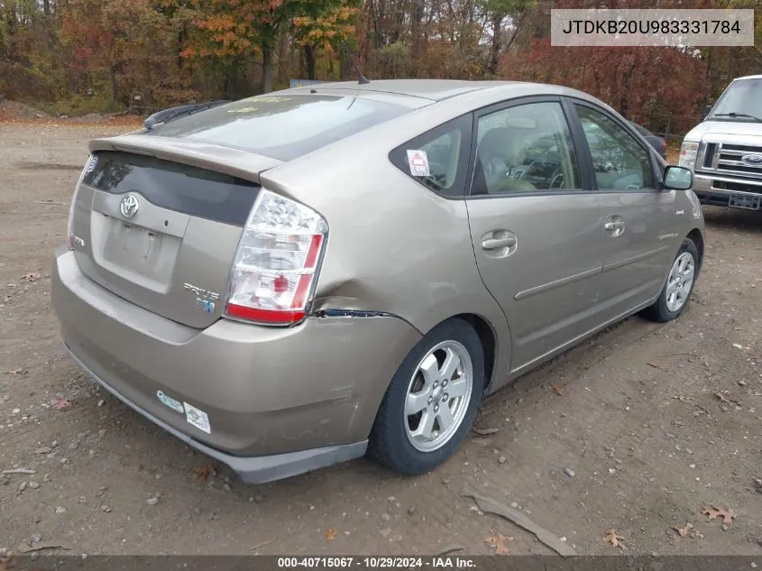 2008 Toyota Prius VIN: JTDKB20U983331784 Lot: 40715067