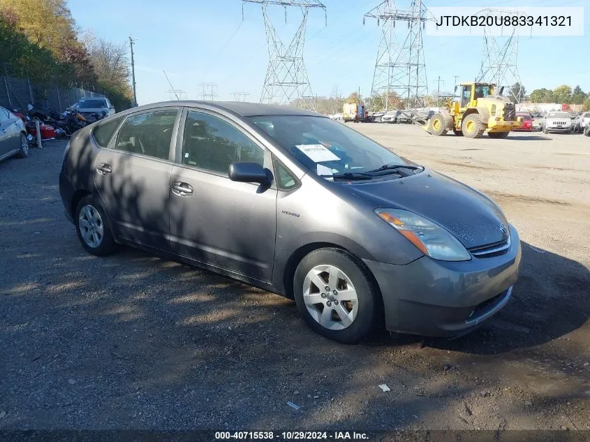 2008 Toyota Prius VIN: JTDKB20U883341321 Lot: 40715538