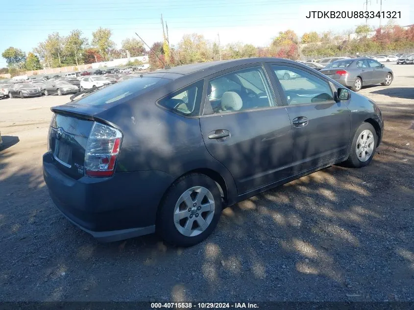 2008 Toyota Prius VIN: JTDKB20U883341321 Lot: 40715538