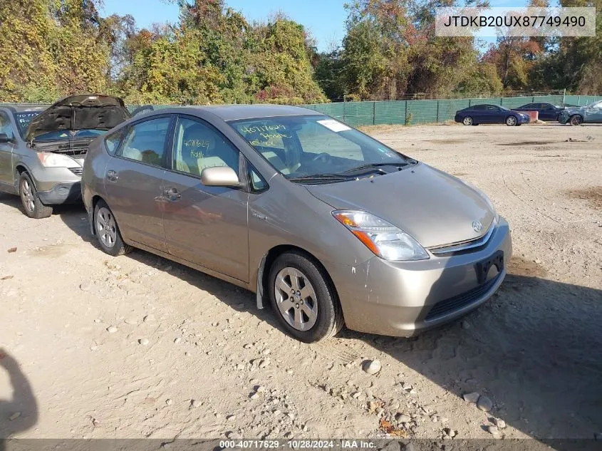 2008 Toyota Prius VIN: JTDKB20UX87749490 Lot: 40717629