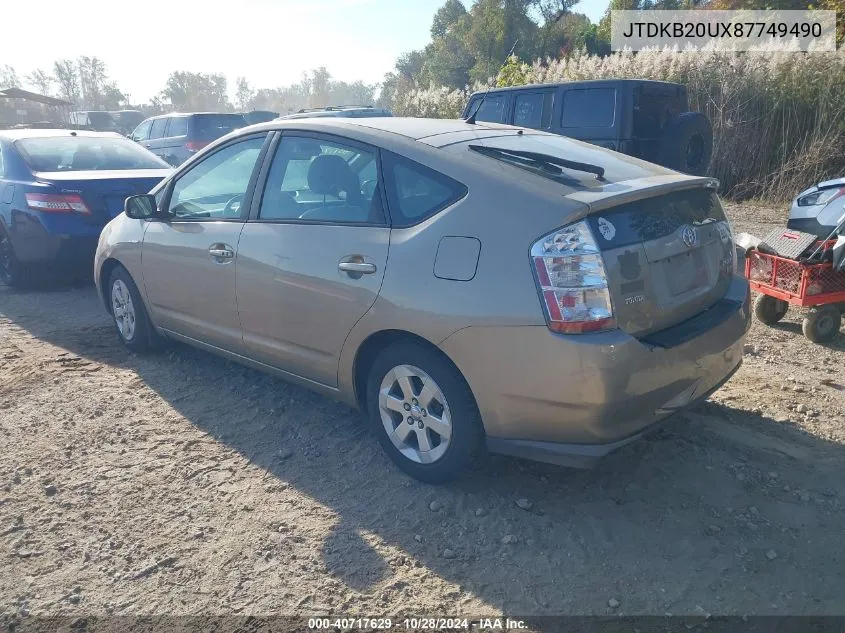 2008 Toyota Prius VIN: JTDKB20UX87749490 Lot: 40717629