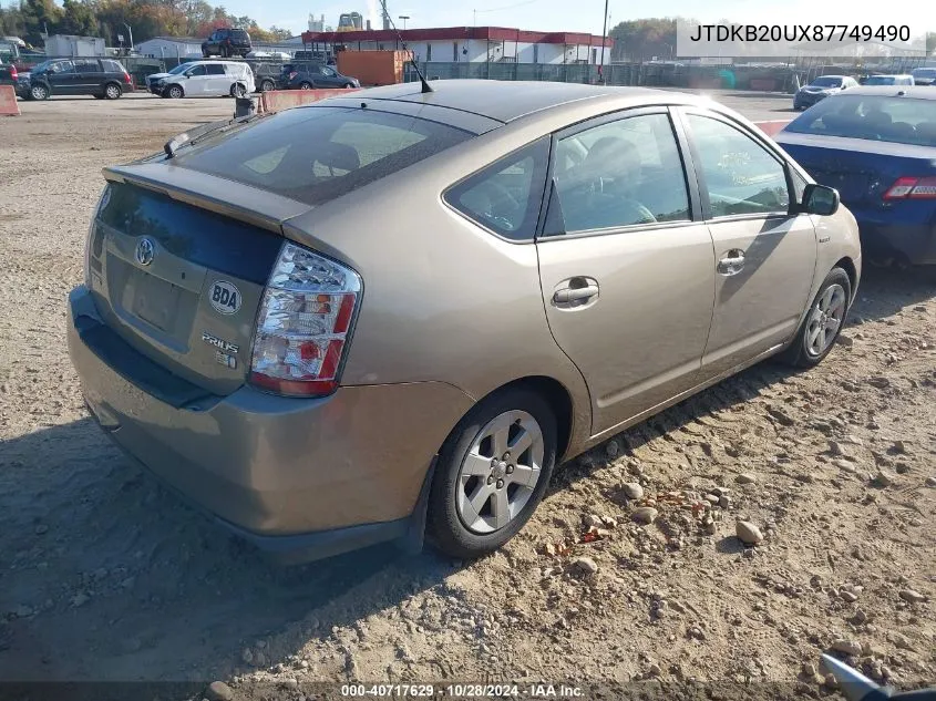 2008 Toyota Prius VIN: JTDKB20UX87749490 Lot: 40717629