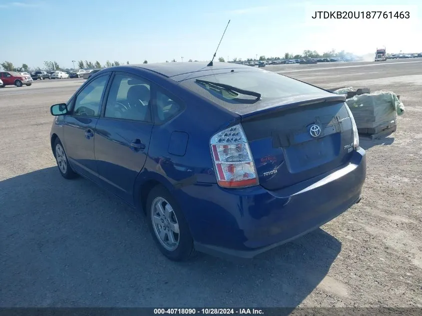 2008 Toyota Prius VIN: JTDKB20U187761463 Lot: 40718090