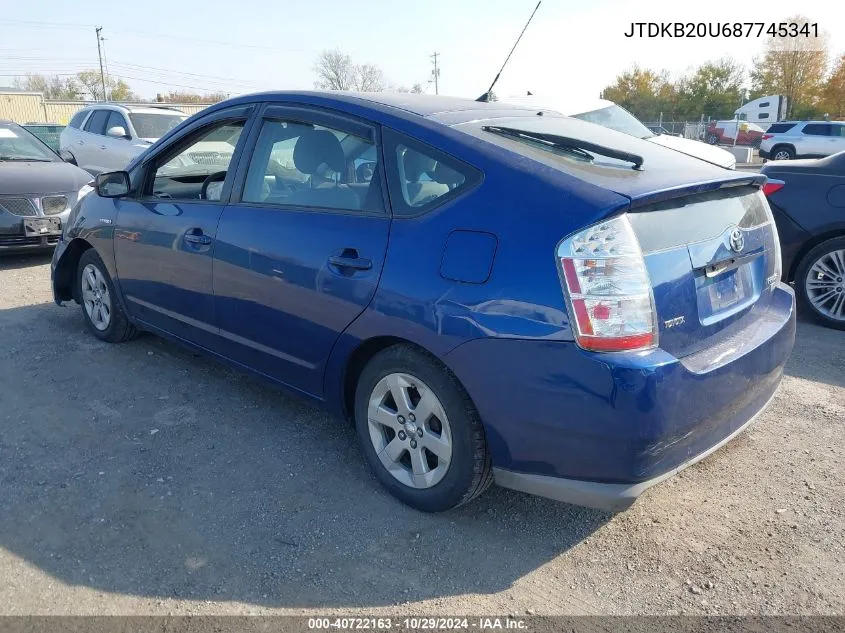 2008 Toyota Prius VIN: JTDKB20U687745341 Lot: 40722163