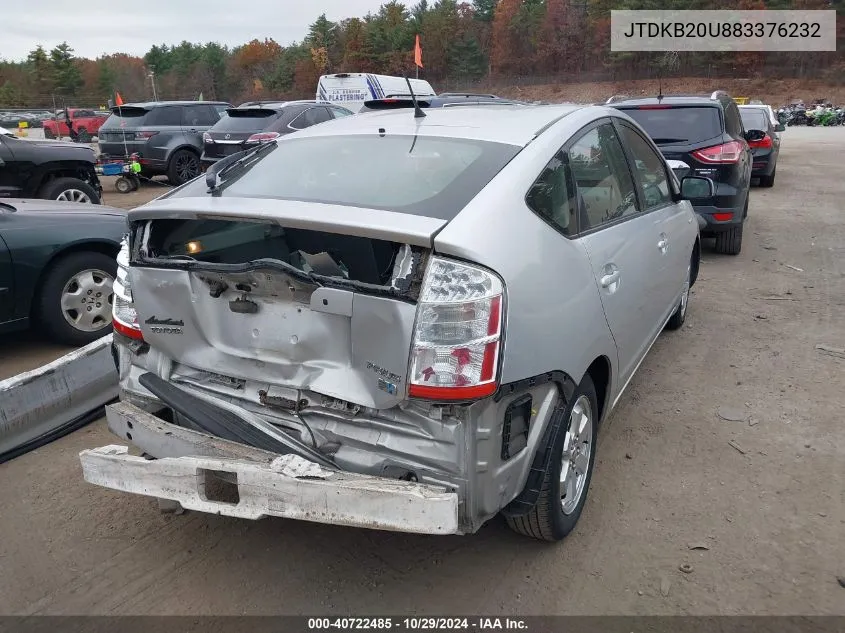 2008 Toyota Prius VIN: JTDKB20U883376232 Lot: 40722485