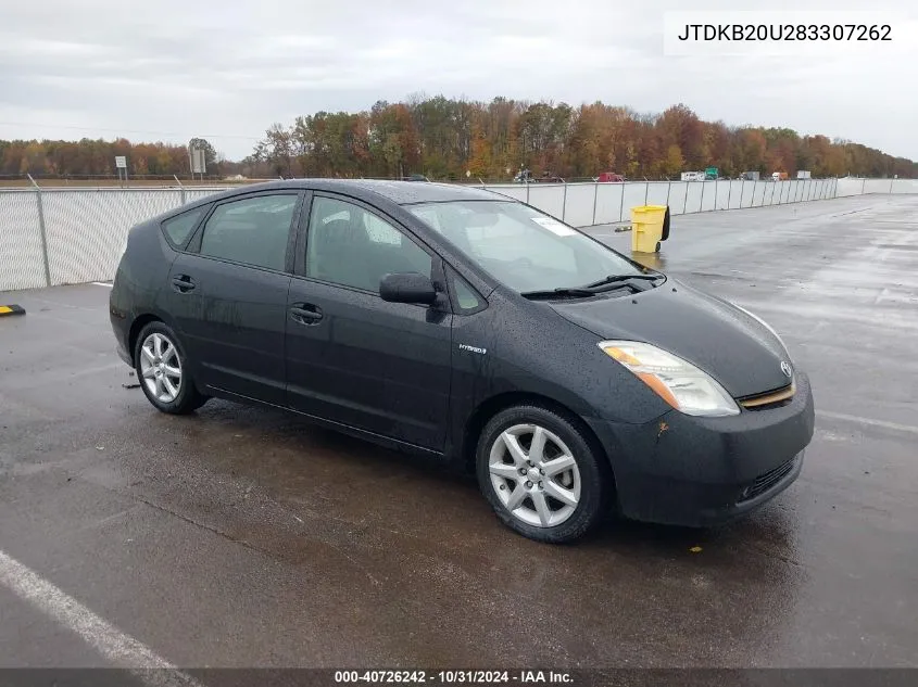 2008 Toyota Prius Touring VIN: JTDKB20U283307262 Lot: 40726242