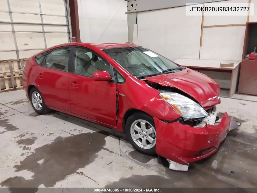 2008 Toyota Prius VIN: JTDKB20U983432727 Lot: 40740385