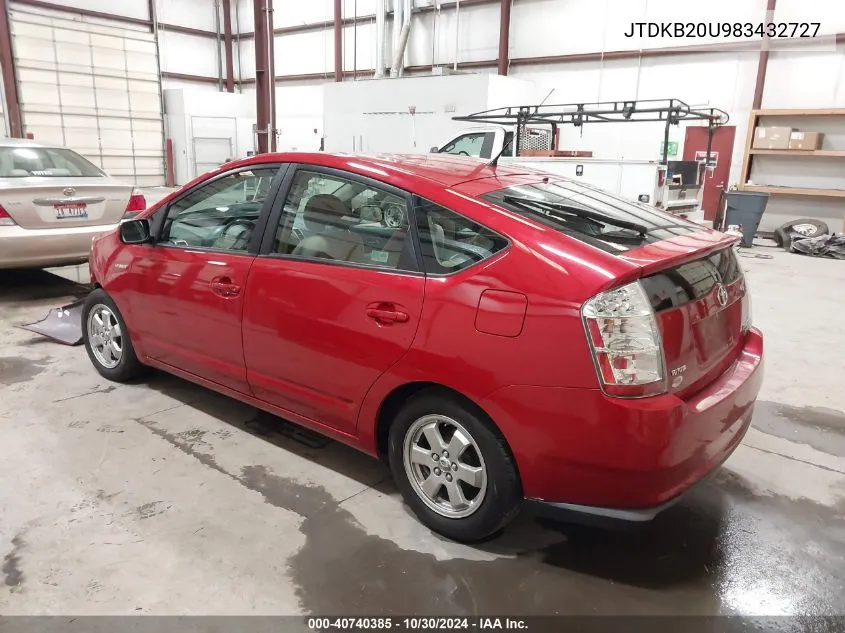 2008 Toyota Prius VIN: JTDKB20U983432727 Lot: 40740385