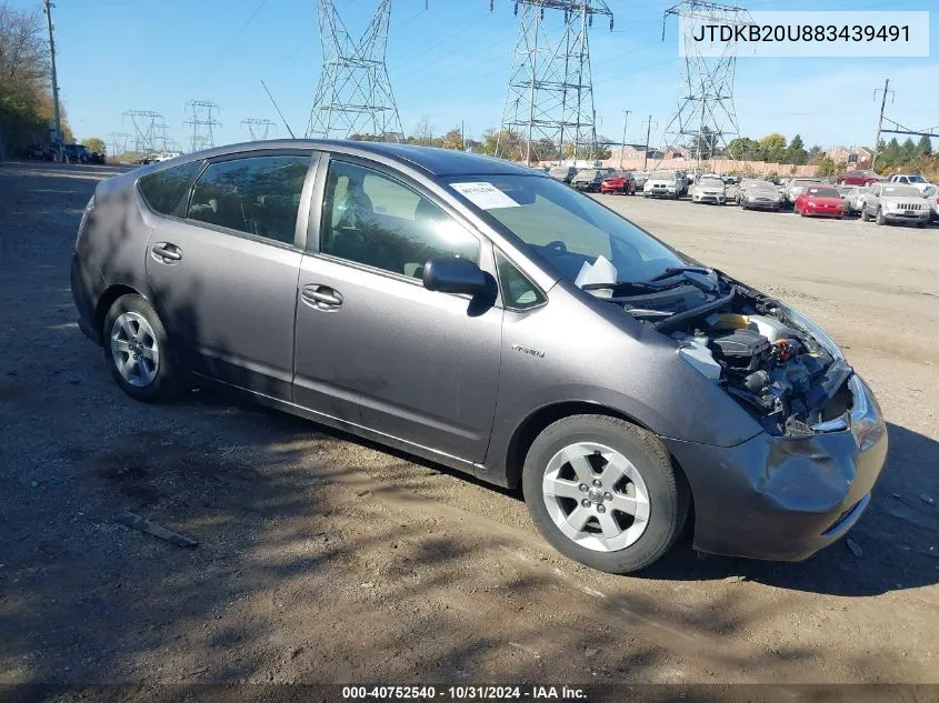 2008 Toyota Prius VIN: JTDKB20U883439491 Lot: 40752540