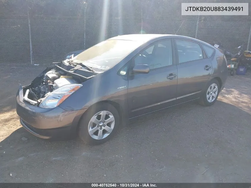 2008 Toyota Prius VIN: JTDKB20U883439491 Lot: 40752540