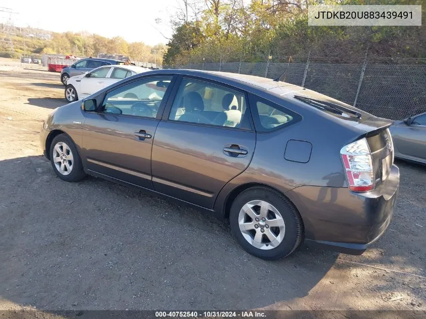 2008 Toyota Prius VIN: JTDKB20U883439491 Lot: 40752540