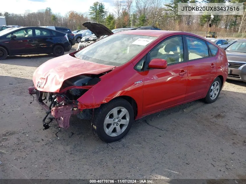 2008 Toyota Prius VIN: JTDKB20UX83437516 Lot: 40770786