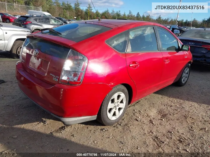 2008 Toyota Prius VIN: JTDKB20UX83437516 Lot: 40770786