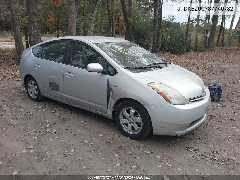 2008 Toyota Prius VIN: JTDKB20U787740732 Lot: 40772727