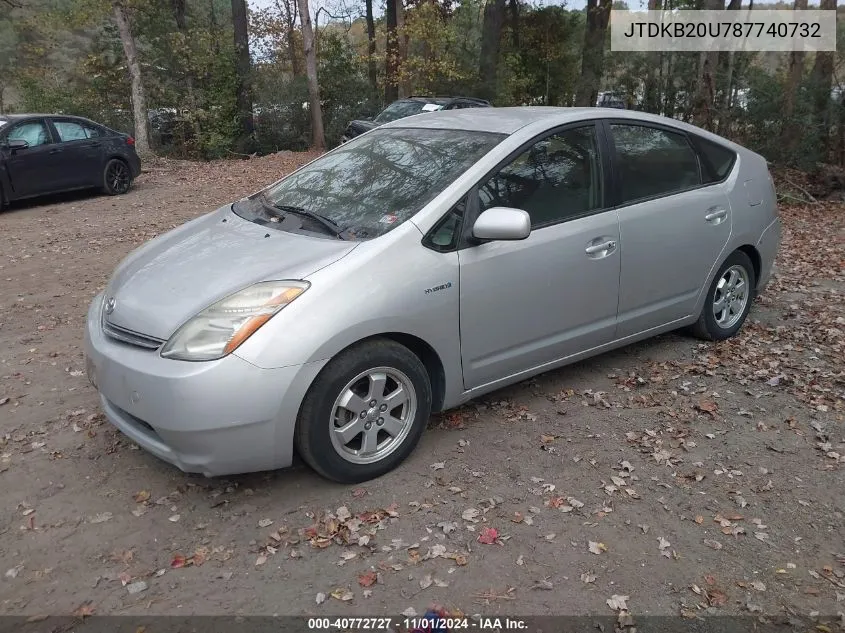 2008 Toyota Prius VIN: JTDKB20U787740732 Lot: 40772727