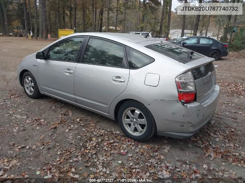 2008 Toyota Prius VIN: JTDKB20U787740732 Lot: 40772727