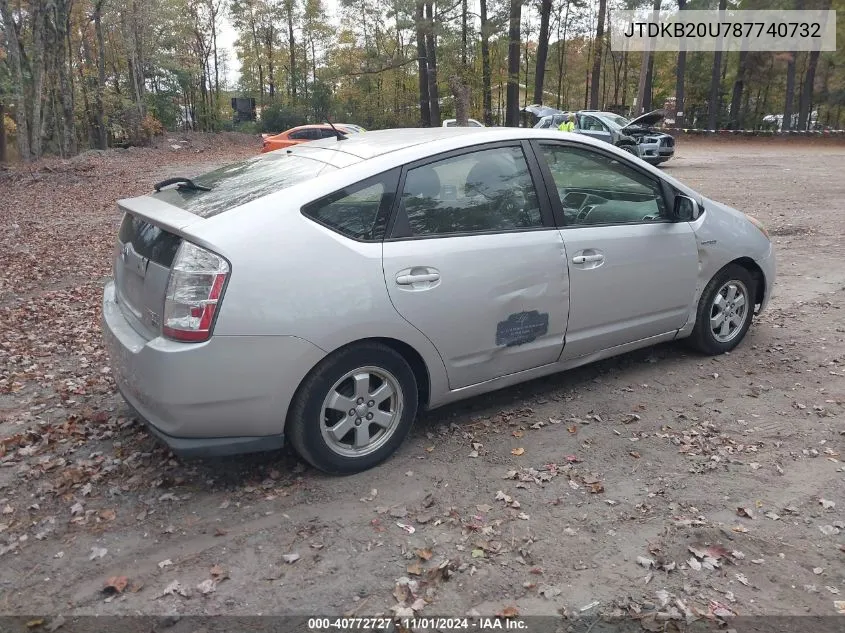 2008 Toyota Prius VIN: JTDKB20U787740732 Lot: 40772727