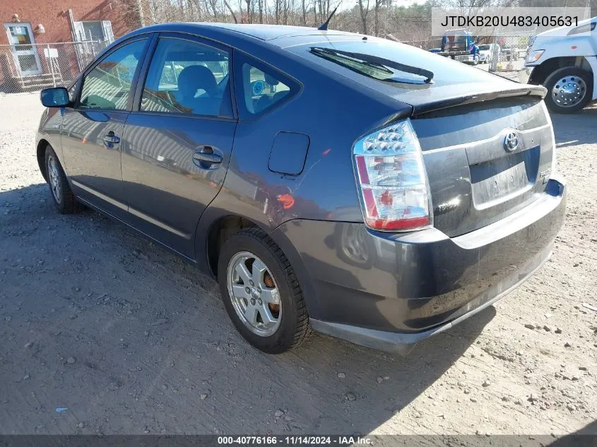 2008 Toyota Prius VIN: JTDKB20U483405631 Lot: 40776166